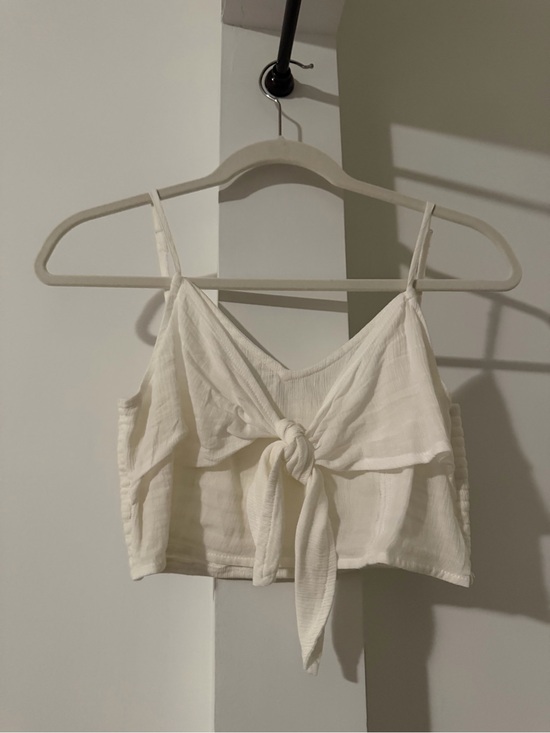 aerie Tops - aerie White Tie-Front Cropped Cami